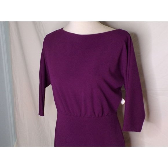 ALEXIA ADMOR Paris Dolman 3/4 Sleeve Sheath Dress Plum Medium NEW - Picture 5 of 9